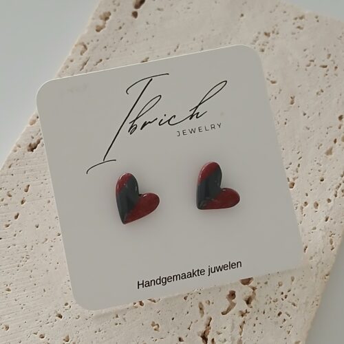 Mini hart ~ Burgundy/grijs