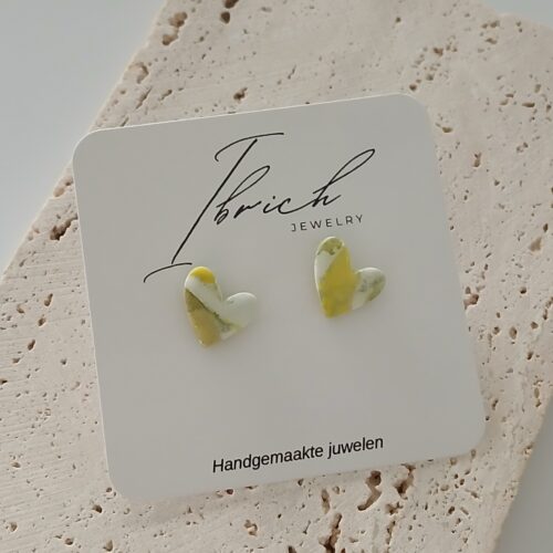 Mini hart ~ geel gemarmerd