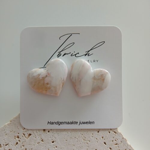 Heart ~ Poederroze gemarmerd