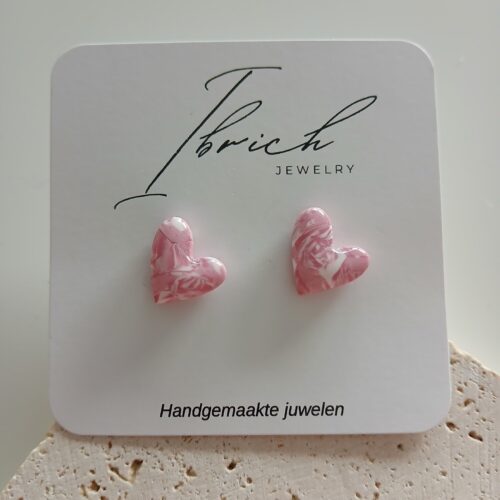 Mini hart ~ Roze gemarmerd 2