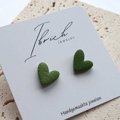Mini hart ~ olijfgroen