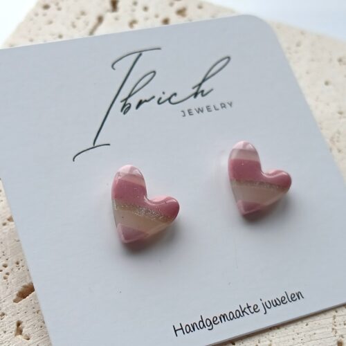 Mini hart ~ roze lined