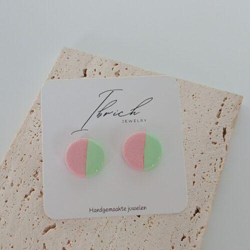 Ceri Duo stud ~ Blush Mint