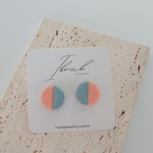 Ceri Duo stud ~ Coral Mist