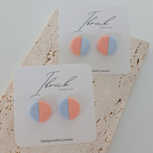 Ceri Duo stud ~ Peach Cloud