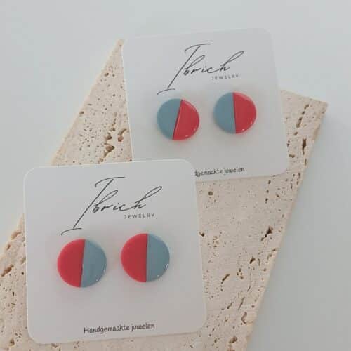 Ceri Duo stud ~ Cherry blue