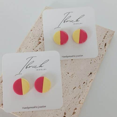 Ceri Duo stud ~ Cherry lemon