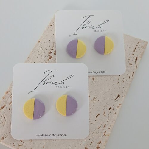 Ceri Duo stud ~ Lemon Lilac