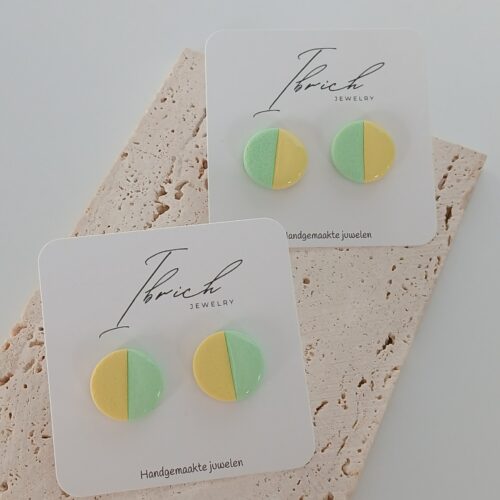 Ceri Duo stud ~ Lemon Mint