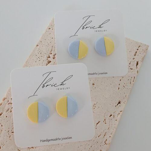 Ceri Duo stud ~ Lemon Sky